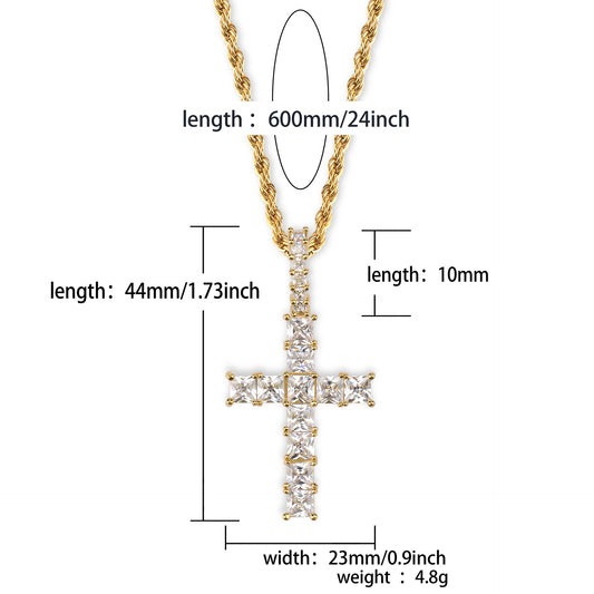 Cross Baguette Pendant
