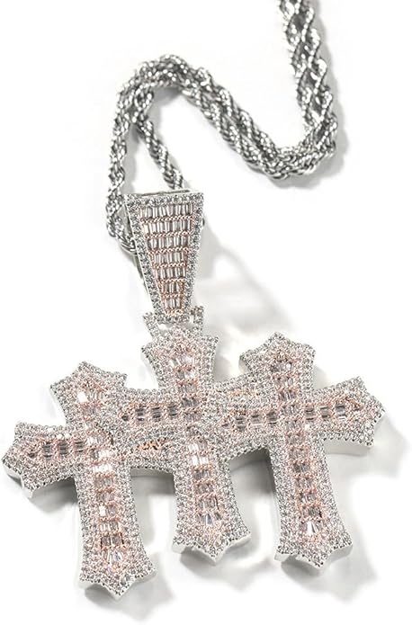 Iced Out Triple Cross Pendant