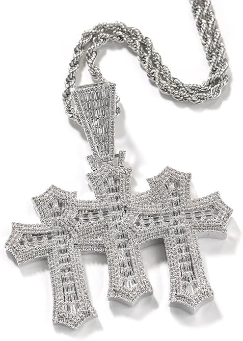Iced Out Triple Cross Pendant