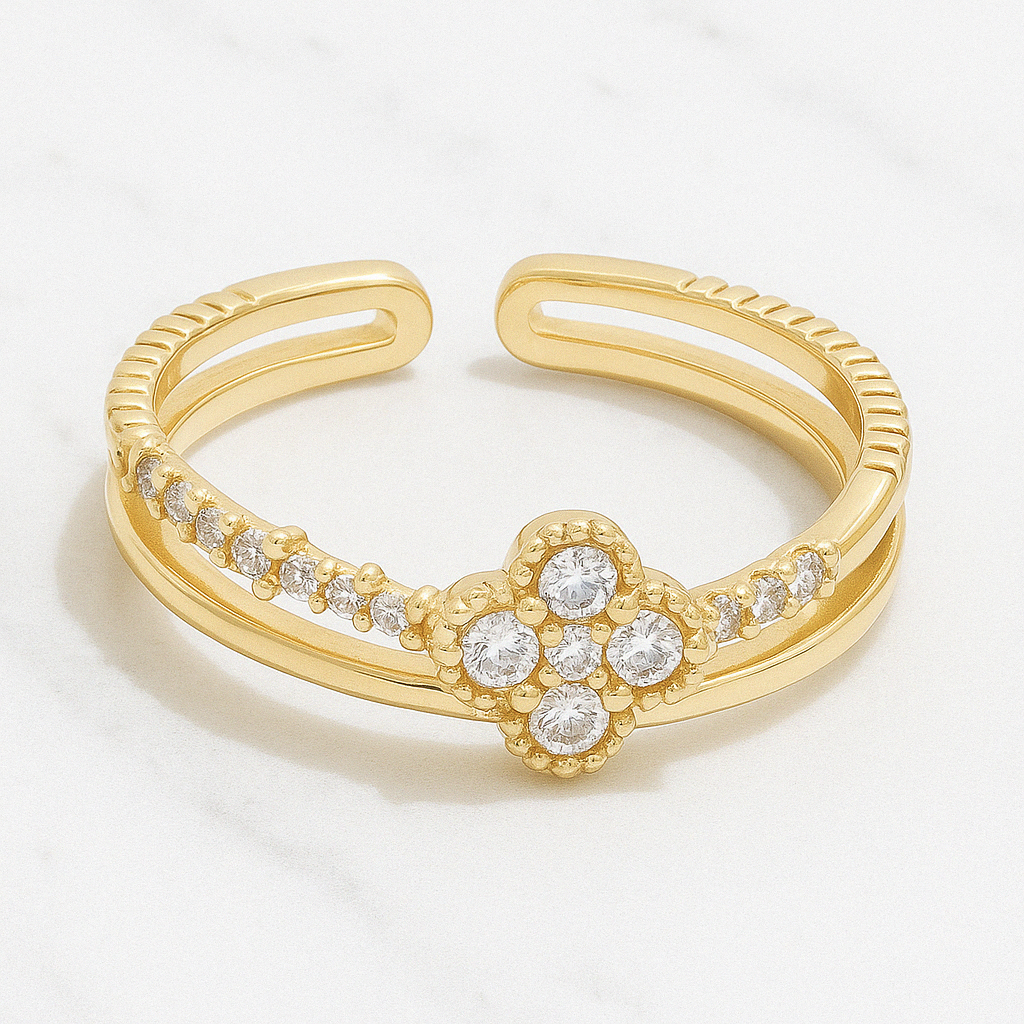 Mini Clover Ring (Gold)