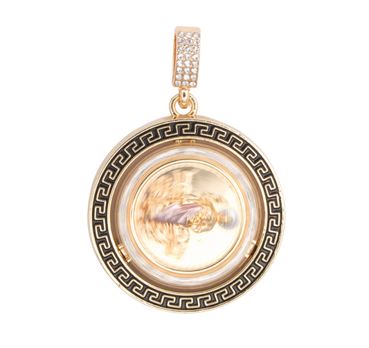 San Judas Spinning Medallion Pendant