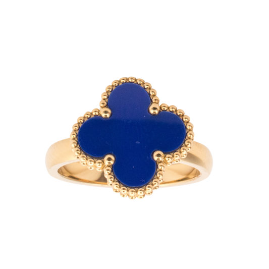 Four Leaf Clover Ring (Cobalt Blue)