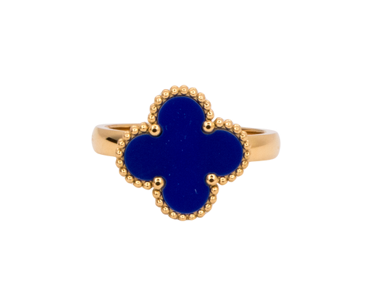 Four Leaf Clover Ring (Cobalt Blue)