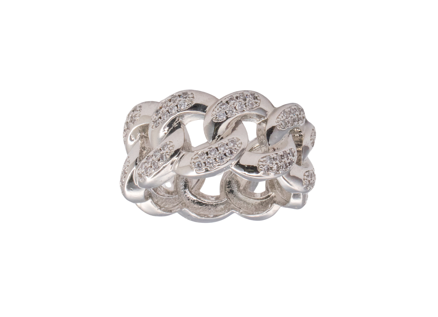 White Gold Cuban Ring