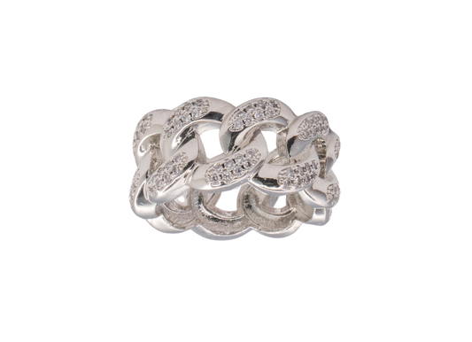 White Gold Cuban Ring
