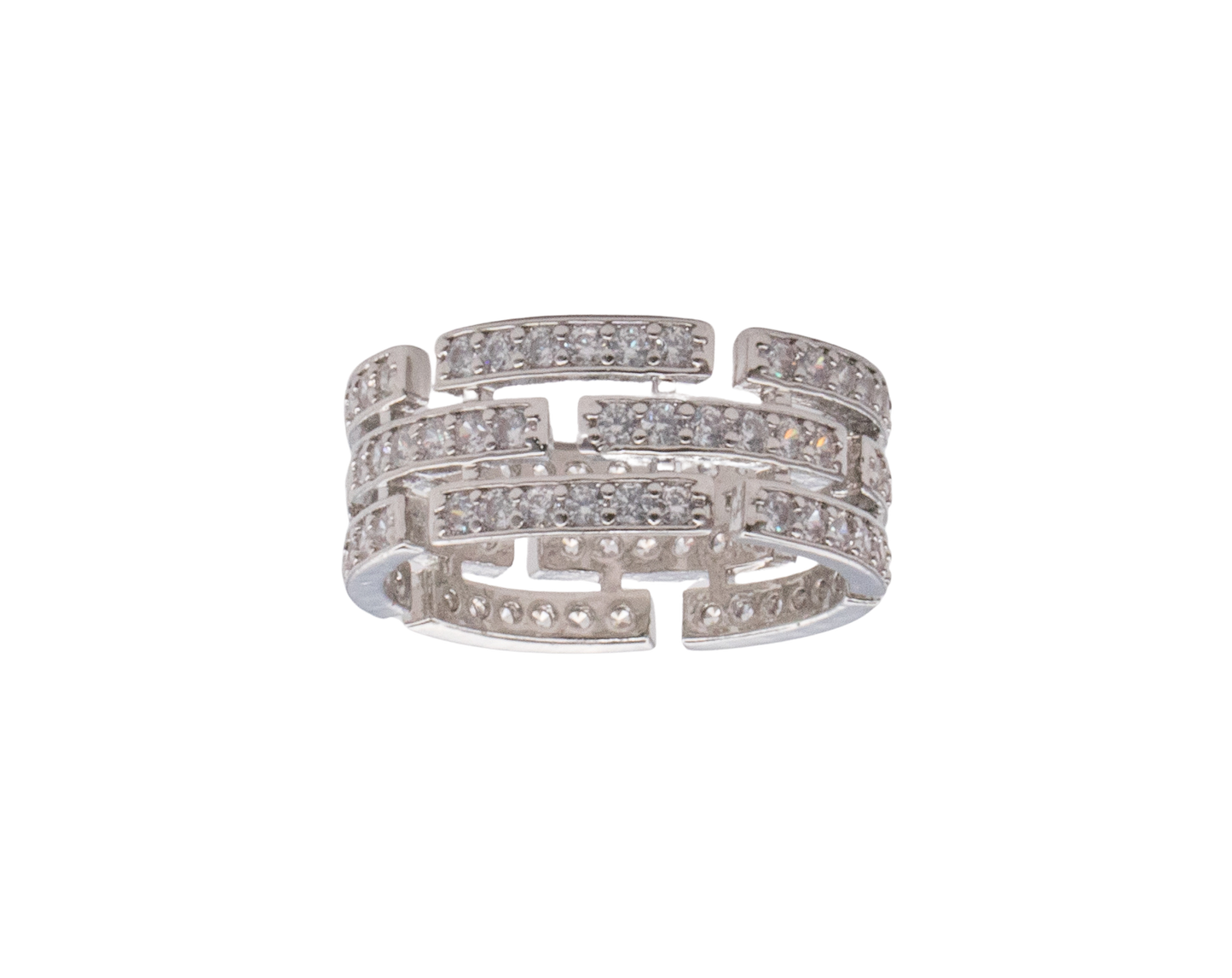 White Gold Alternate Stack Ring
