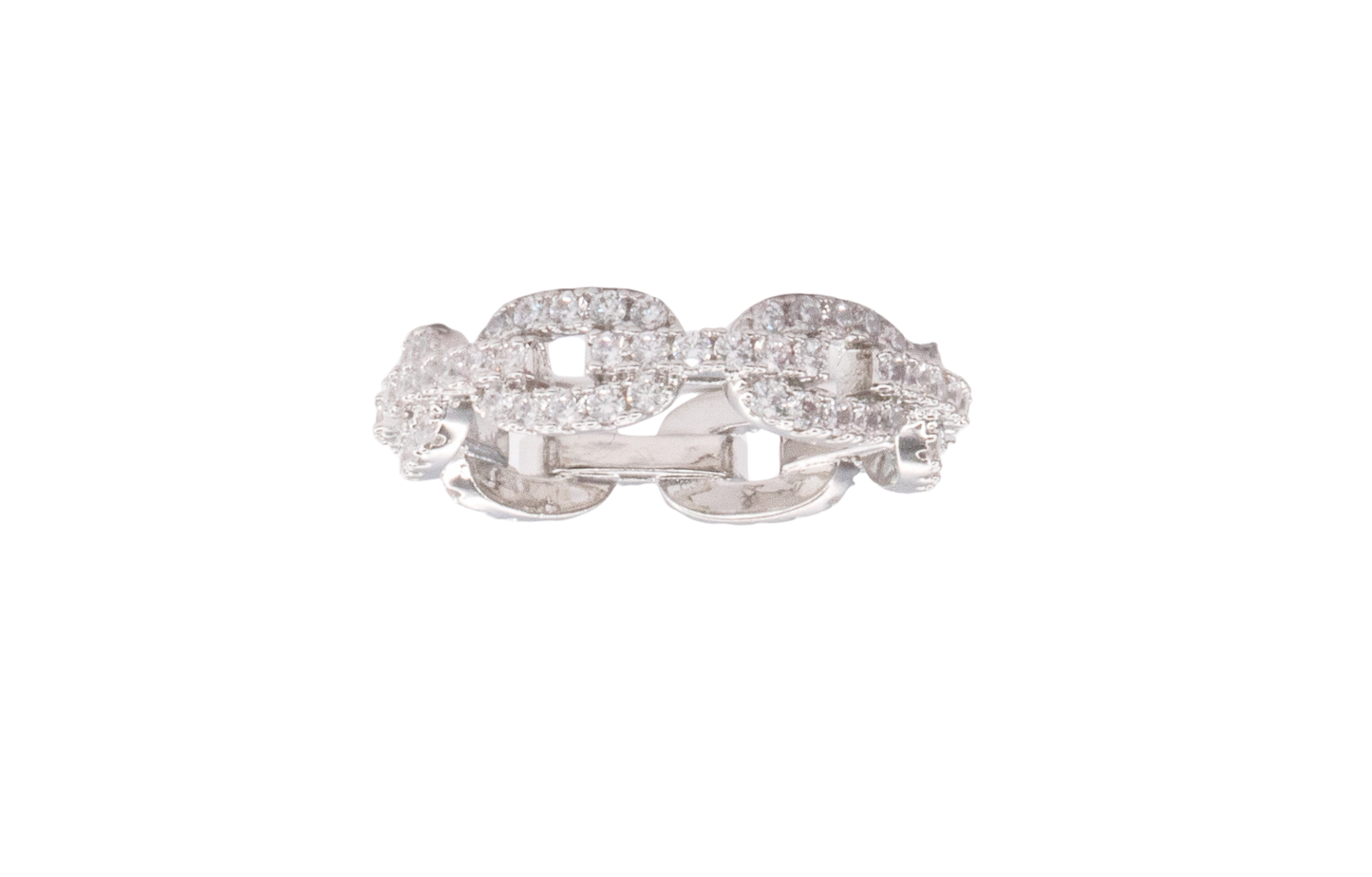 Love Lock Chain White Gold Ring