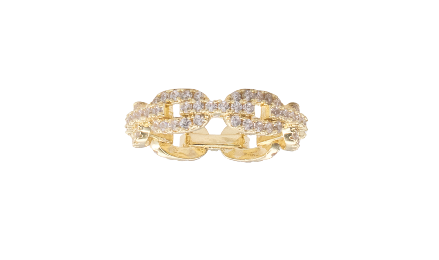 Love Lock Chain Yellow Gold Ring