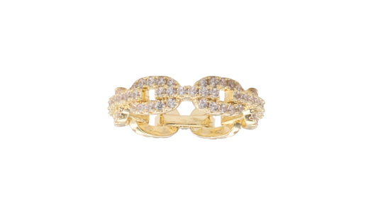 Love Lock Chain Yellow Gold Ring