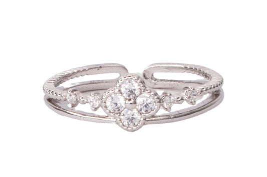 Mini Clover Ring (Silver)