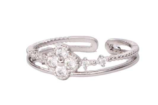 Mini Clover Ring (Silver)