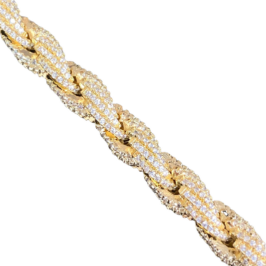 Iced Out Twisted Rope Bracelet