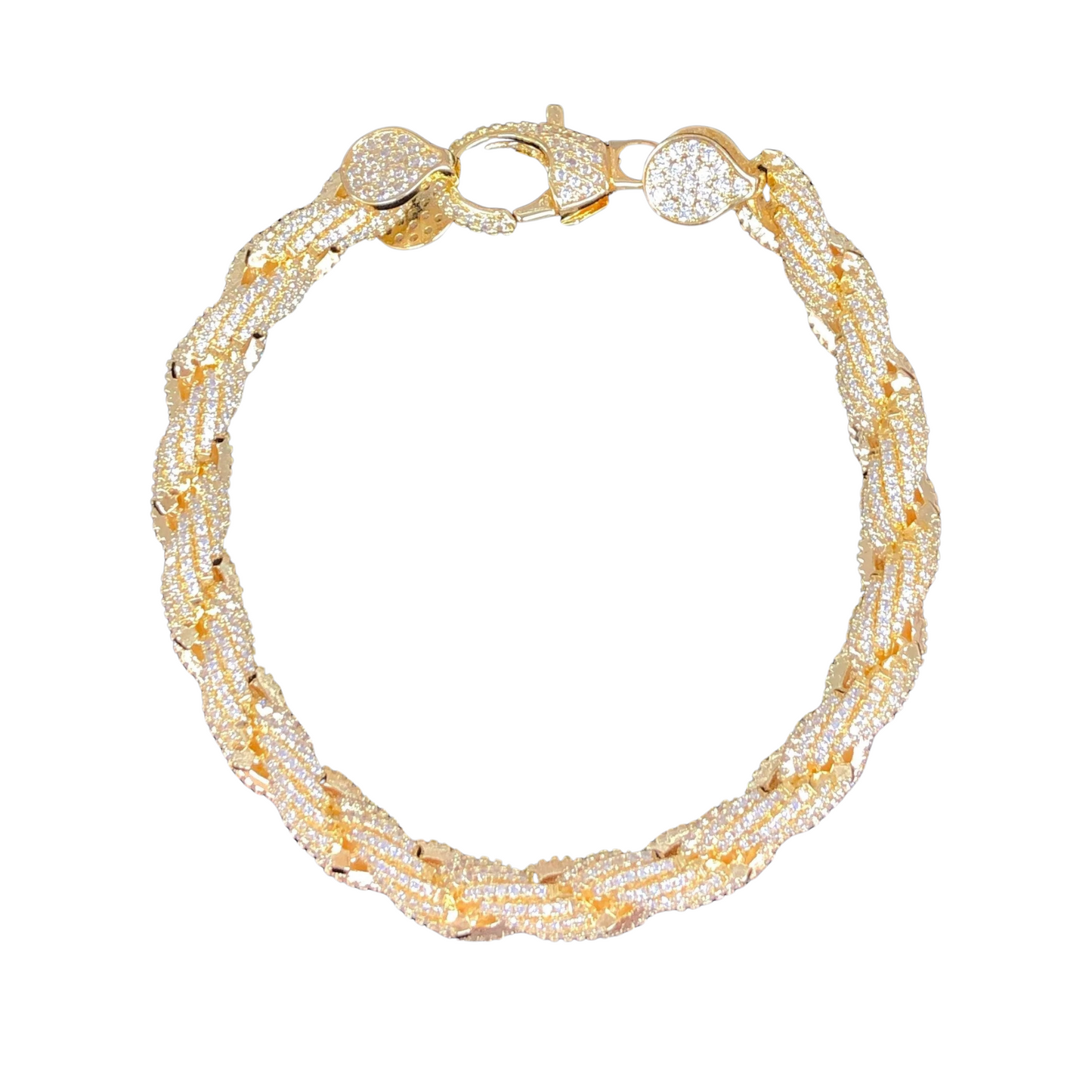 Iced Out Twisted Rope Bracelet