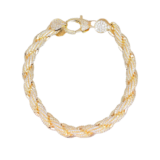 Iced Out Twisted Rope Bracelet