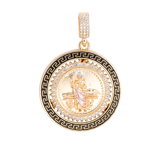 San Judas Spinning Medallion Pendant